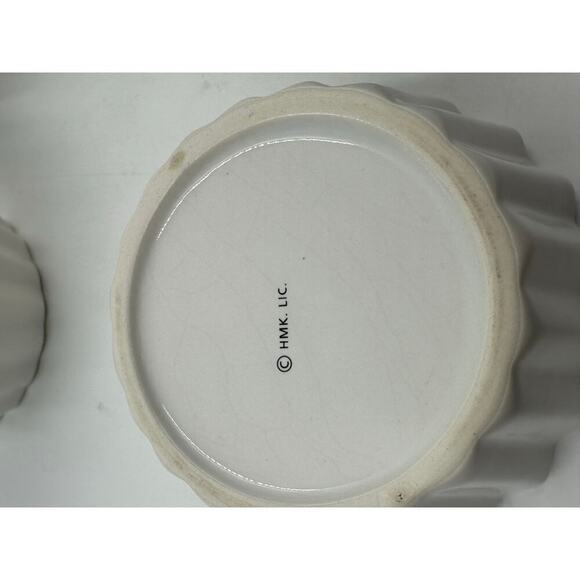 Purple and Pink Ceramic Ramekin, Fluted White Custard Cup, Small Round Ramekin - Picture 3 of 4